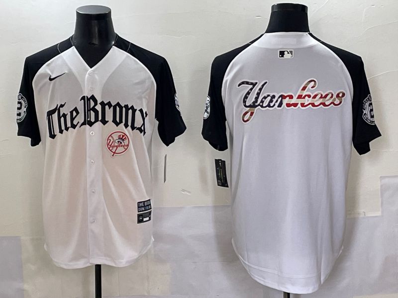 Men 2025 New York Yankees Blank White black Five generations Joint Name Nike MLB Jersey style 58->new york yankees->MLB Jersey